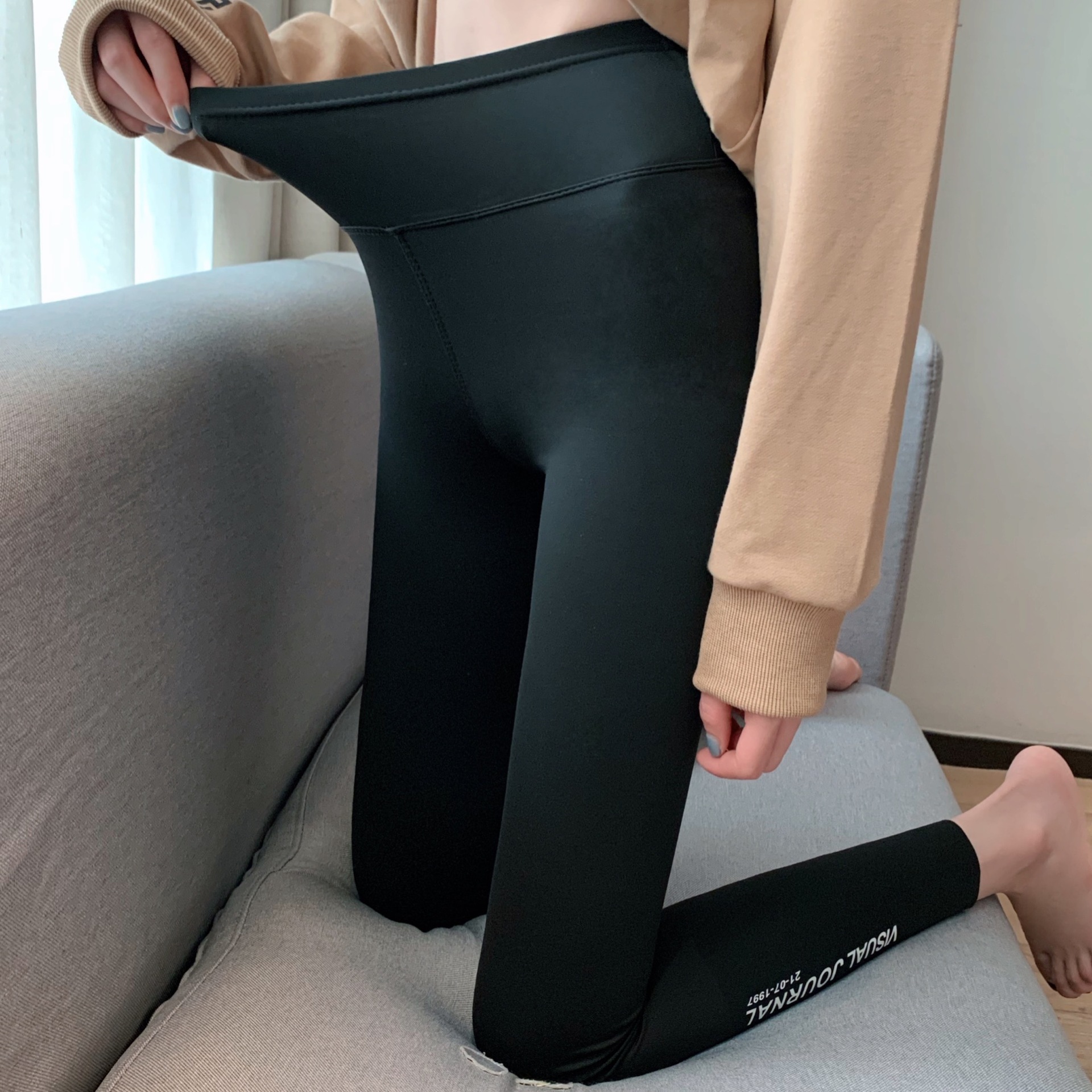 Three-point shark pants leggings for women, five-point summer thin tight-fitting outerwear, and nine-point letter-shaped belt-cinching and hip-lifting Barbie pants pic 76