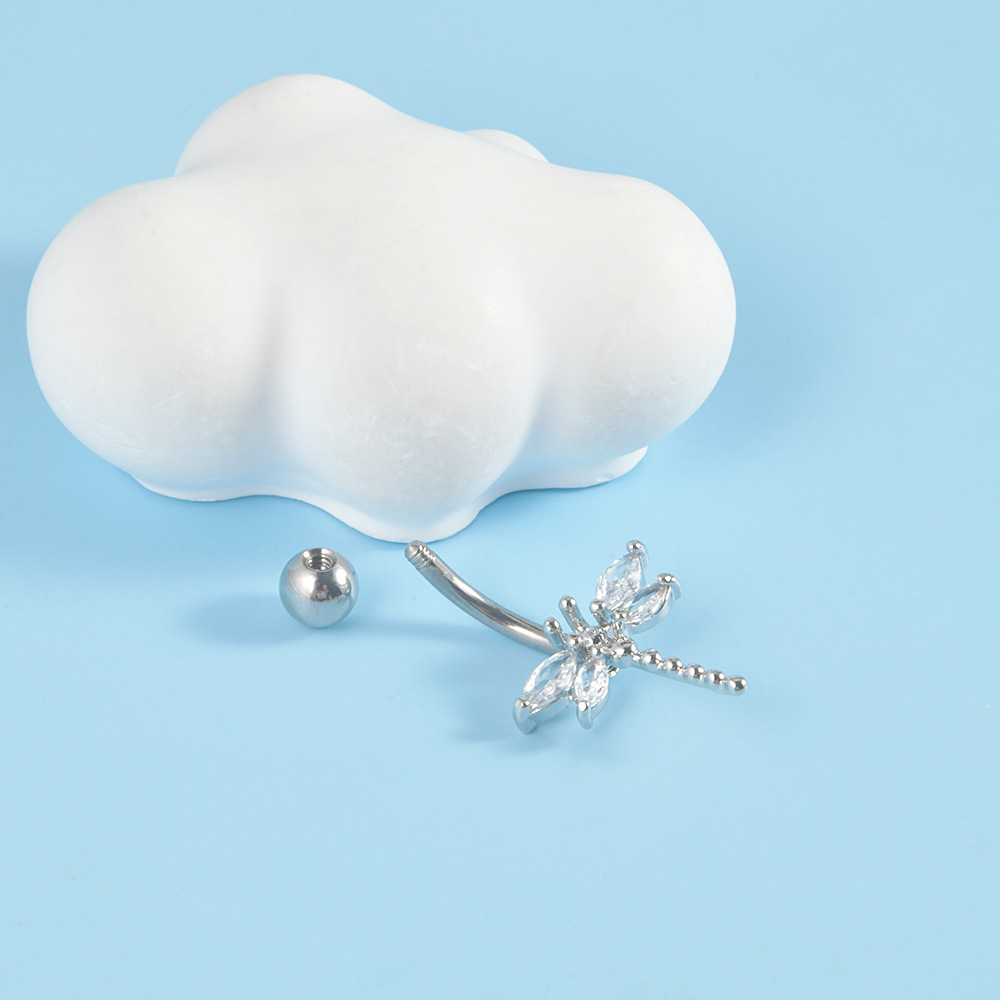 跨境潮流心形锆石穿刺饰品蝴蝶蛇形肚脐环十字架吊坠肚脐钉详情13