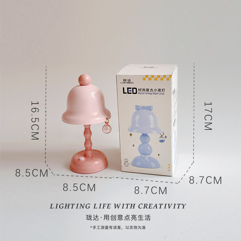Special desk lamp for student study, small bedside lamp for dormitory bedroom, decorative item, cute battery-powered ambient light pic 2