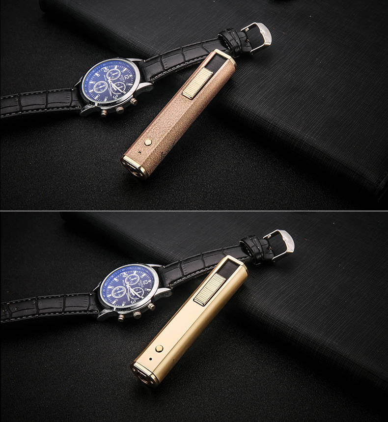 Personalized and creative cylindrical USB charging double-sided cigarette lighter with emergency lighting pic 17
