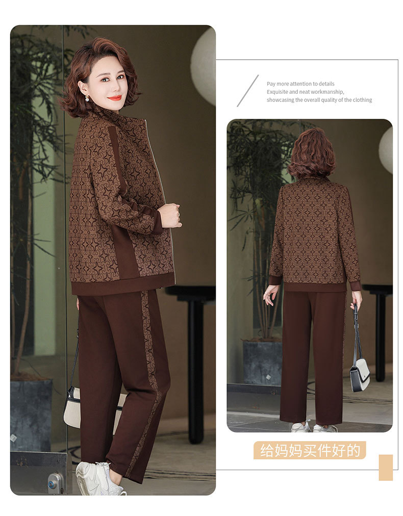 Madre de edad media otoño traje 2024 nuevo medio y viejo mujer otoño chaqueta casual abrigos moda ropa deportiva pic 26