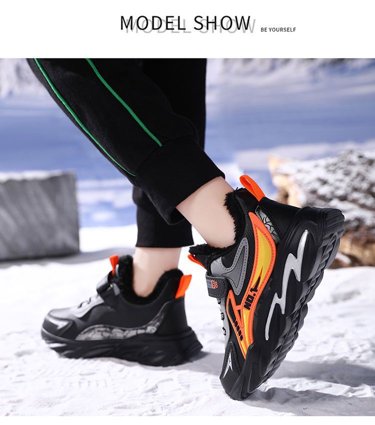 男童鞋子2024秋冬季新款加绒保暖中大童鞋儿童防滑棉鞋学生运动鞋详情18