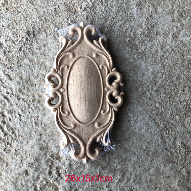 Wood-carved European-style duck egg solid wood carved round veneer door, wood veneer furniture door, core cabinet door pic 1