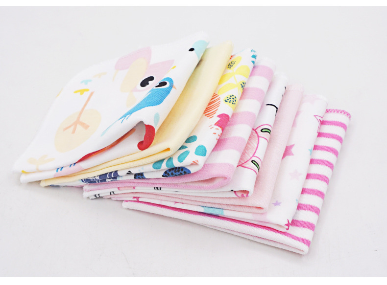momscare baby square towels/feeding towels and saliva wipes are all packed in 8-piece cotton fabric with fixed patterns pic 34
