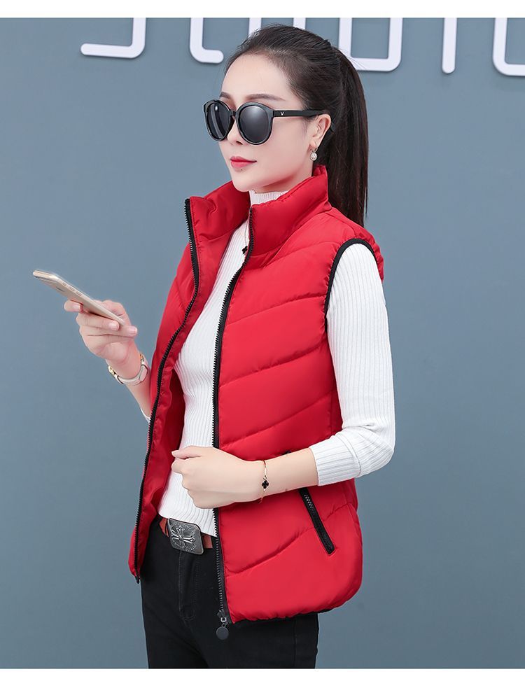 羽绒棉坎肩女马甲新款洋气流行时尚马夹女短款外搭叠穿小马甲详情17