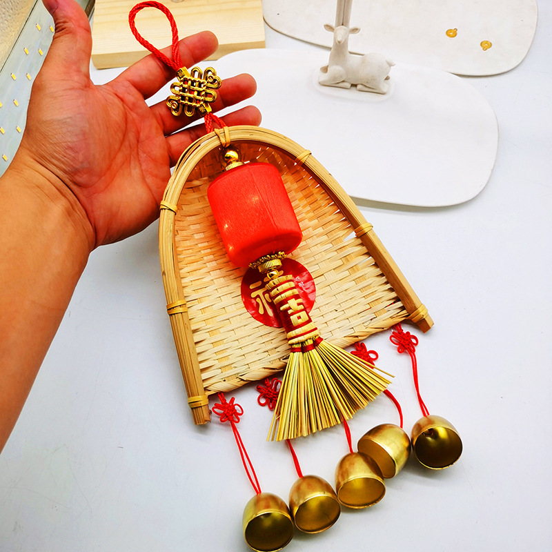 Copper coins, small brooms, dustpans, hanging ornaments, door decorations for moving into a new home, indoor hanging ornaments, TV wall decorations for the Qingming and Dragon Boat festivals pic 9