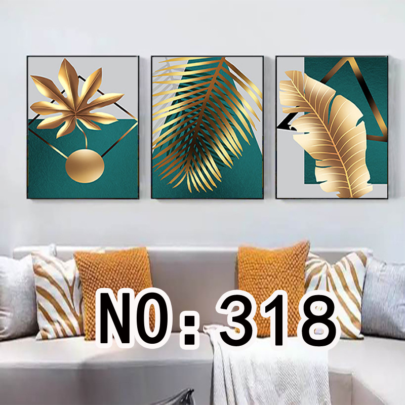 三联装饰画黑框玄关壁画无框油画跨境布挂画酒店卧室油画抽象挂画详情11