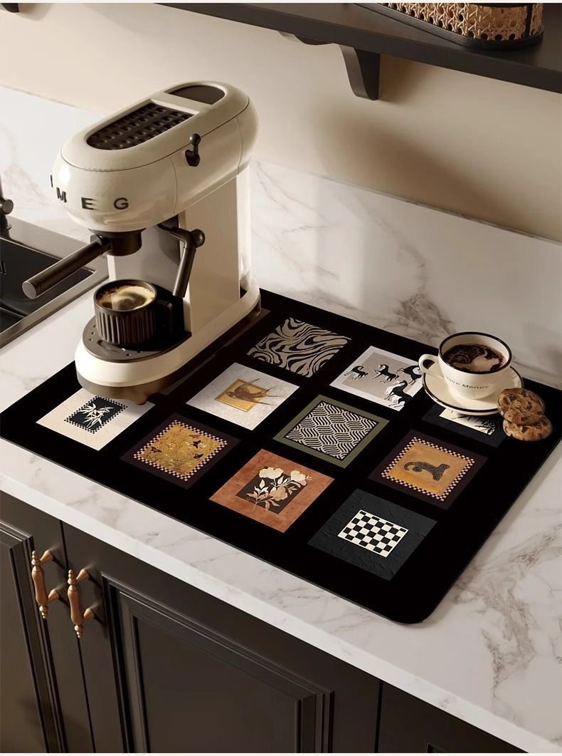 厨房台面沥水垫吧台桌面防滑吸水硅藻泥吸水垫防污餐桌干燥垫详情4