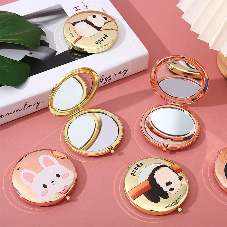 小镜子随身携带双面化妆便携女生美妆梳妆折叠高清迷你翻盖批发详情3