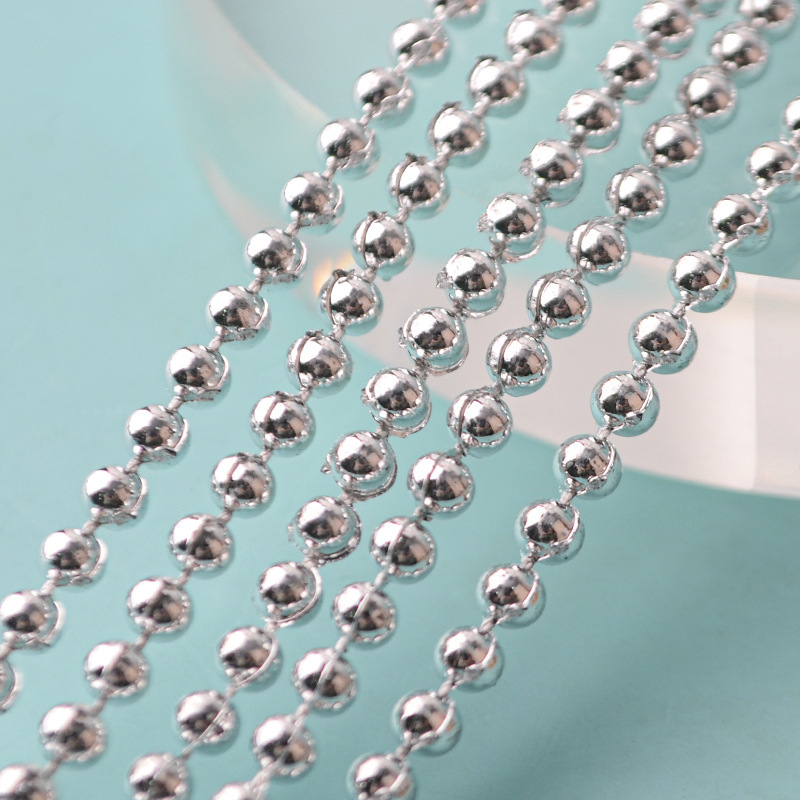 ABS imitation pearl round connected beads with gold and silver plating DIY handmade clothing, phone cases, wedding jewelry accessories pic 2