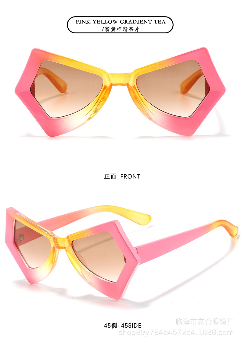 欧美新款大框蝴蝶猫眼女士跨境太阳镜时尚个性走秀街拍墨镜眼镜详情10