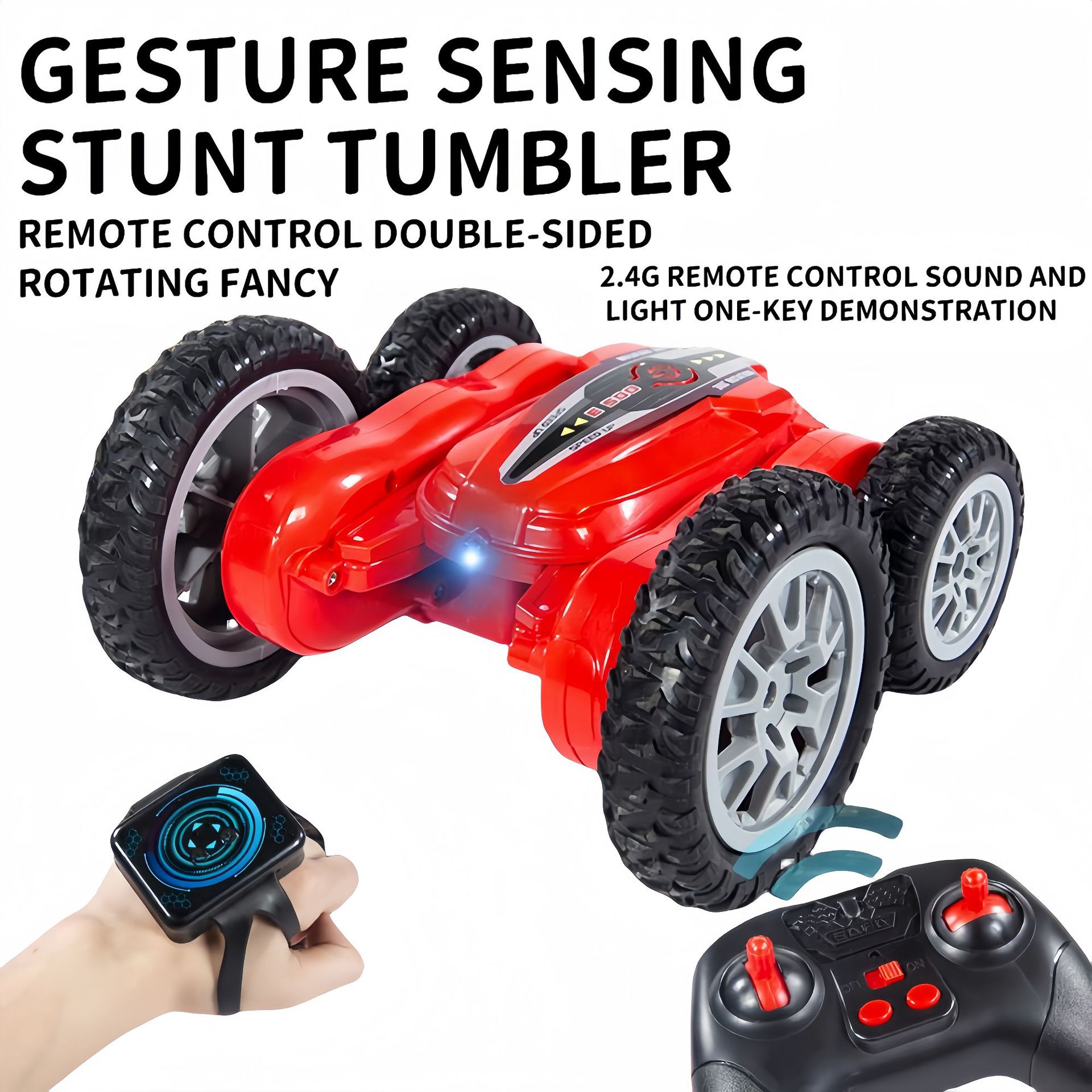 跨境热卖儿童遥控双面特技车充电款手势感应水陆两栖汽车玩具批发详情6