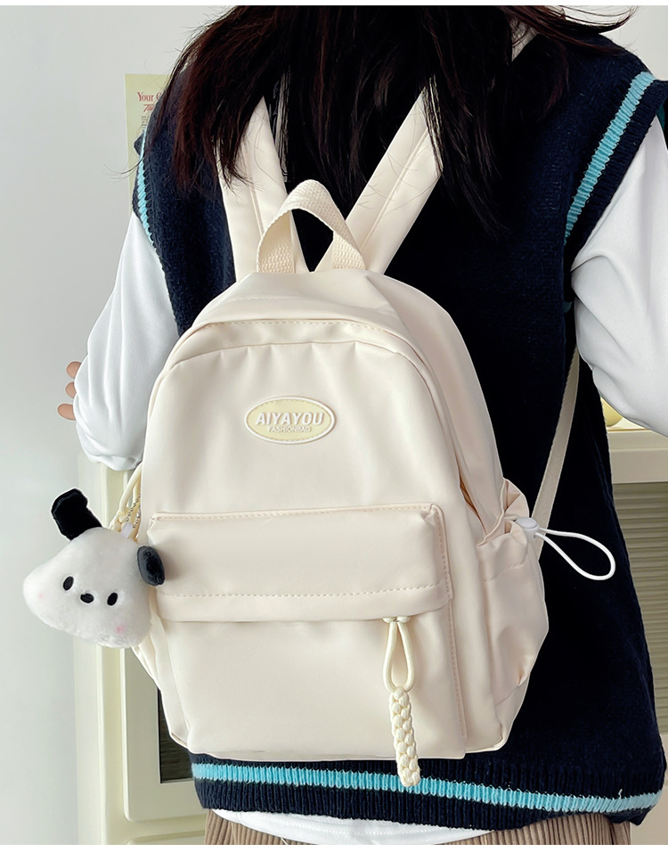 书包男高中生日系简约大容量新款双肩包女初中大学生百搭电脑背包详情15