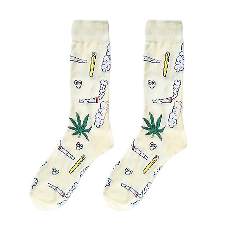 四季女棉彩虹香烟小马猫咪仙人掌酒吧潮流男中筒流行潮袜男袜袜子详情7