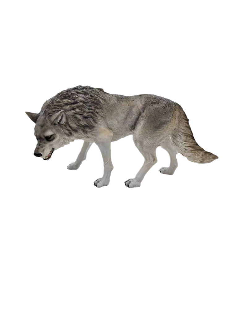 仿真小狼狗摆件  院装饰品美陈小狼狗动物雕塑盆栽树脂工艺品摆件详情7