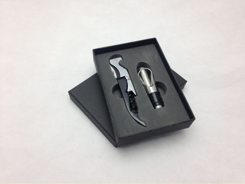 厂家供应红酒开瓶器套装酒具礼品盒四件套不锈钢真空塞倒酒器礼盒详情12
