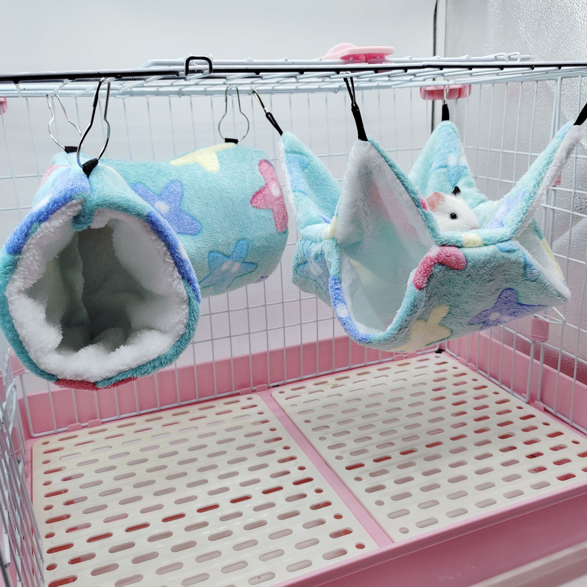 蜜袋鼯保暖双层夹层吊床小宠吊床悬挂式松鼠睡袋宠物用品仓鼠吊床详情49