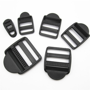 厂家直销5CM车缝口字扣  塑料黑色车缝方扣 两档扣 车线塑料扣详情7