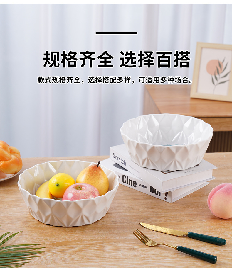 2023 Best-selling fruit plate: Round rhombic, home living room imitation porcelain fruit plate, living room melamine fruit plate LOGO pic 19