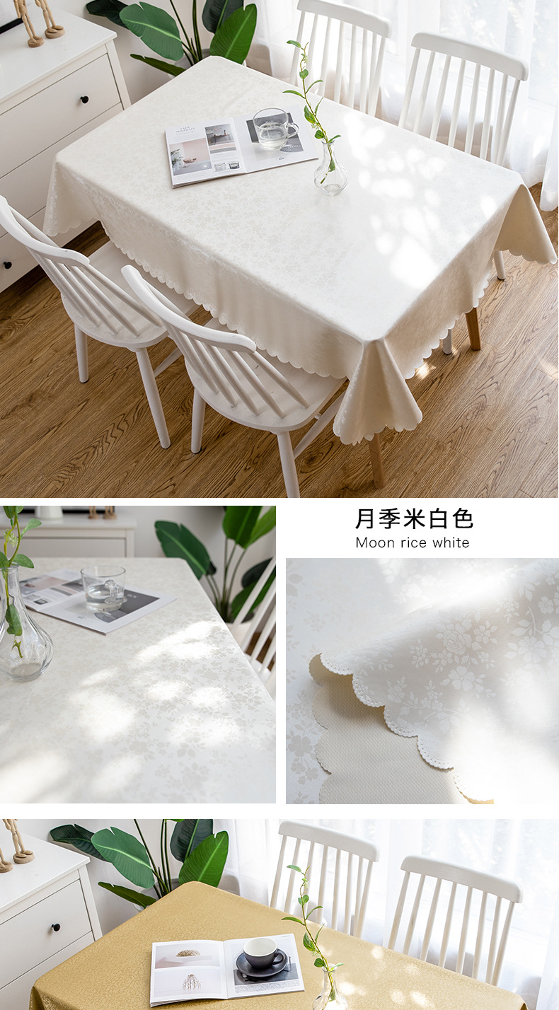 Cross-border delivery of European-style waterproof tablecloths, heat-resistant, oil-resistant, no-wash tablecloths, household tablecloths, rectangular coffee table tablecloths pic 14