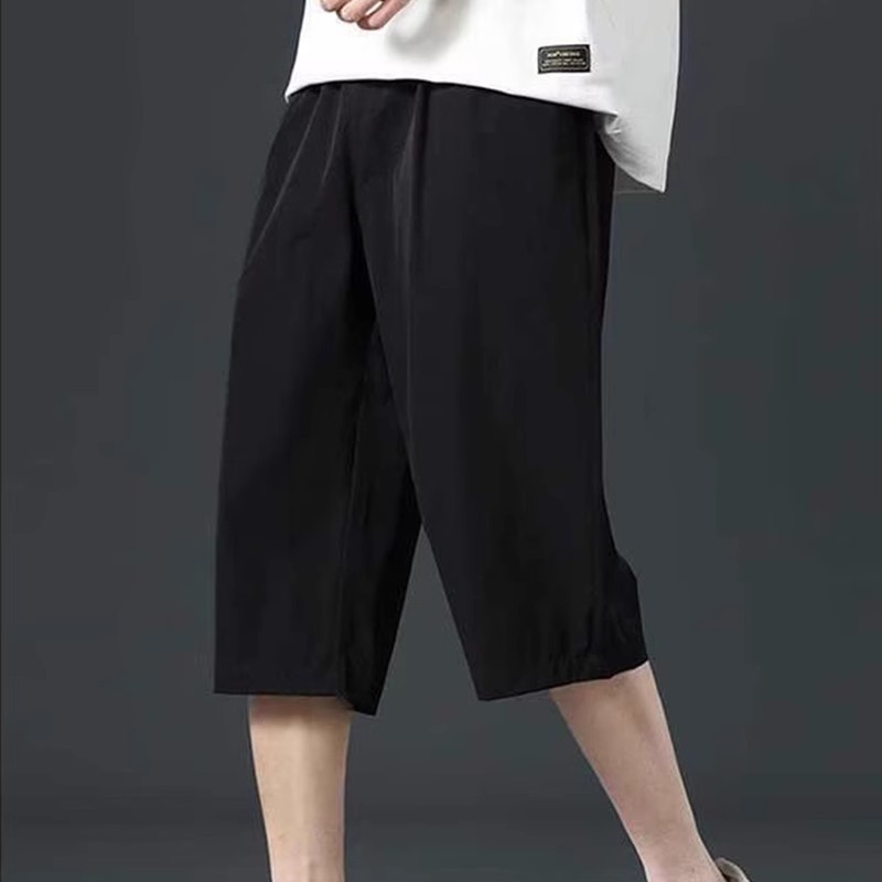 Seven-inch pants, men's shorts, summer trendy outerwear, beach mid-length pants, straight-leg, teenagers' ice silk casual sports pants pic 8