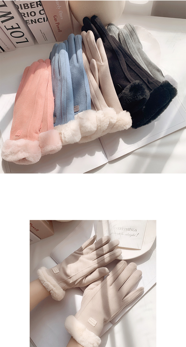 For women, winter gloves are thickened with fleece for warmth and touch screens. They are cotton gloves for driving, cycling and skiing. For women, autumn and winter gloves are made of faux cashmere pic 5