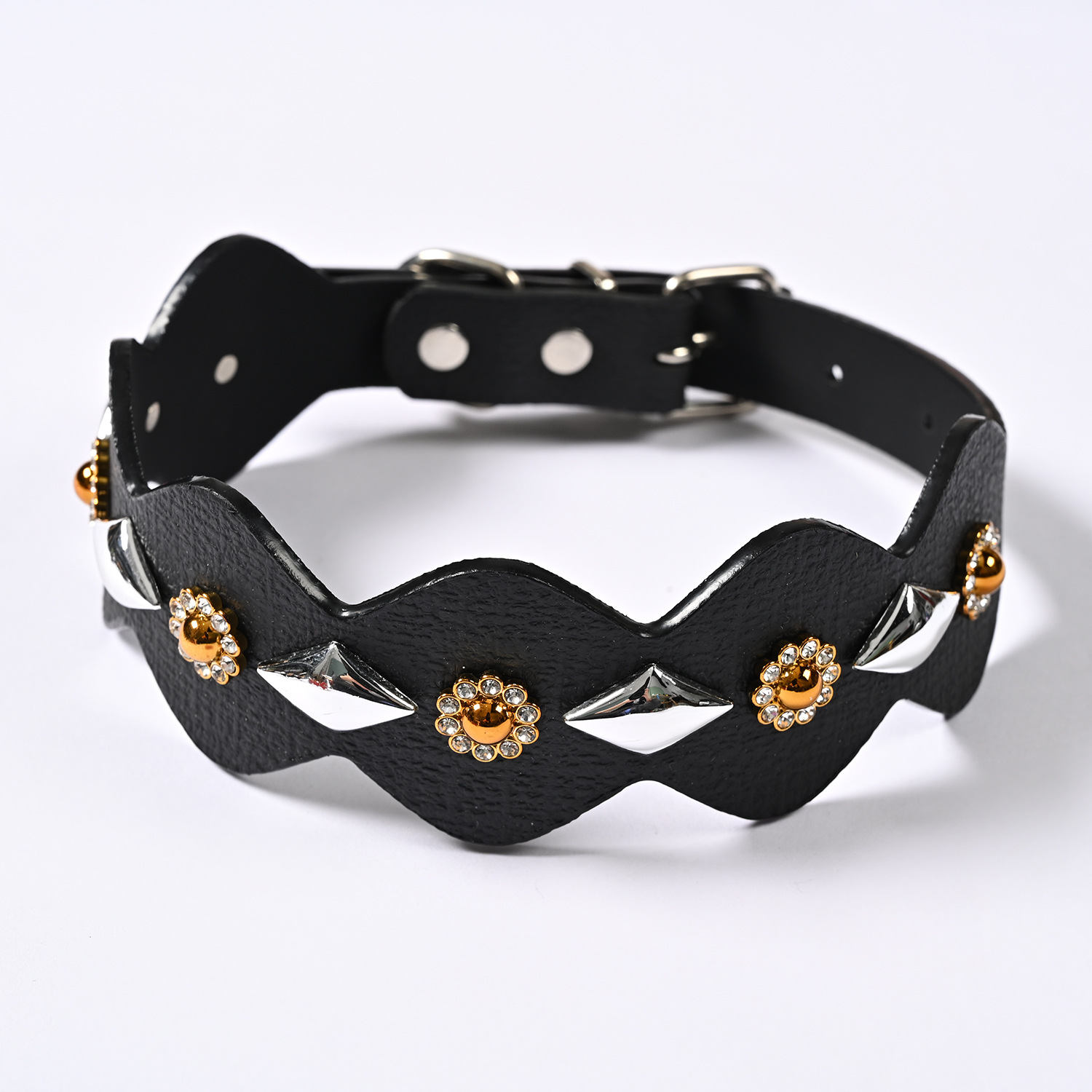 Factory wholesale PU leather pet collars, medium and large-sized dog collars, adjustable multi-color dog collars for pets pic 10