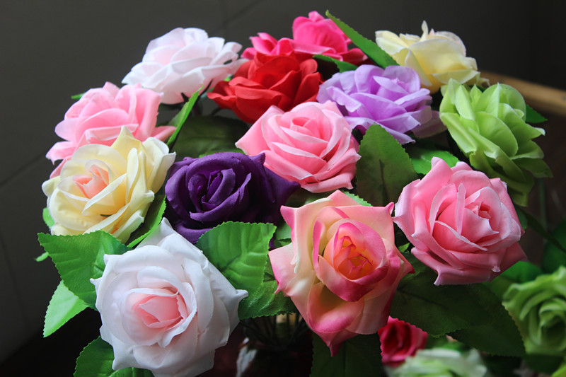 仿真花玫瑰花朵假花装饰仿真玫瑰花朵花球花墙插花花头材料绢花头详情78