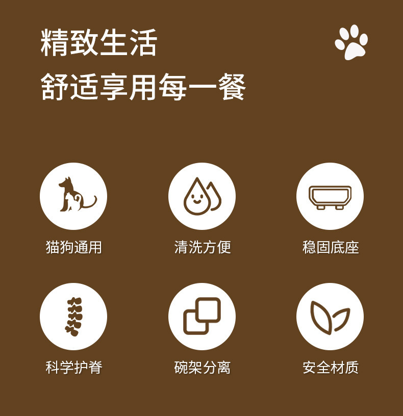 不锈钢防打翻高脚宠物碗大口径防滑喂食盆猫狗食具厂家批发详情3