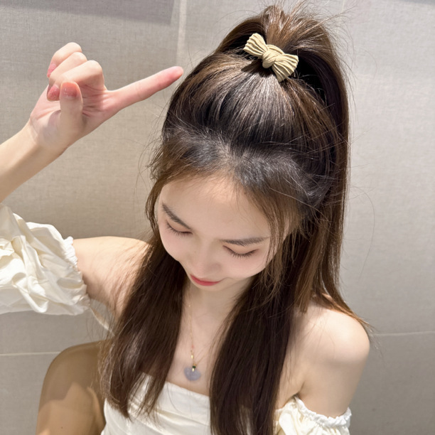 创意款简约蝴蝶结头绳大肠发圈百搭不伤发高弹力发绳加粗皮筋批发详情7