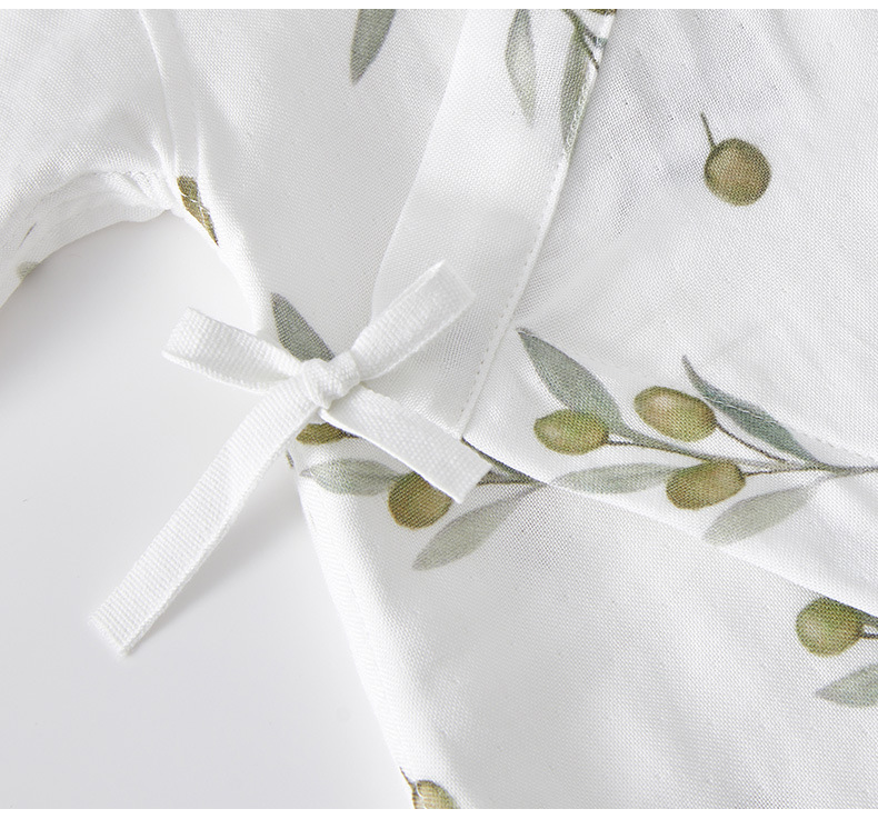 蚕丝纱布哈衣夏季婴儿连体衣薄款空调服新生女宝宝和尚服短袖爬服详情15