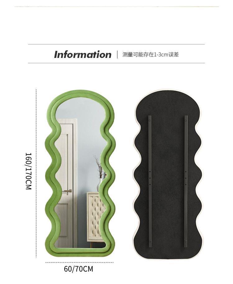 网红异形波浪镜子ins风全身穿衣镜家用卧室壁挂穿衣镜靠墙落地镜详情18