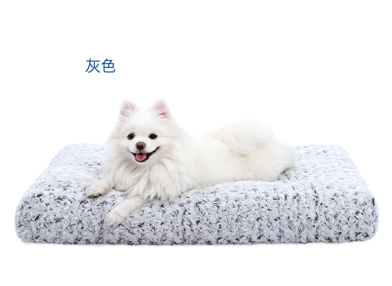 亚马逊玫瑰绒狗垫子耐咬秋冬宠物床垫四季通用猫窝止滑柔软狗笼垫狗垫子狗床宠物猫宠物用品详情5