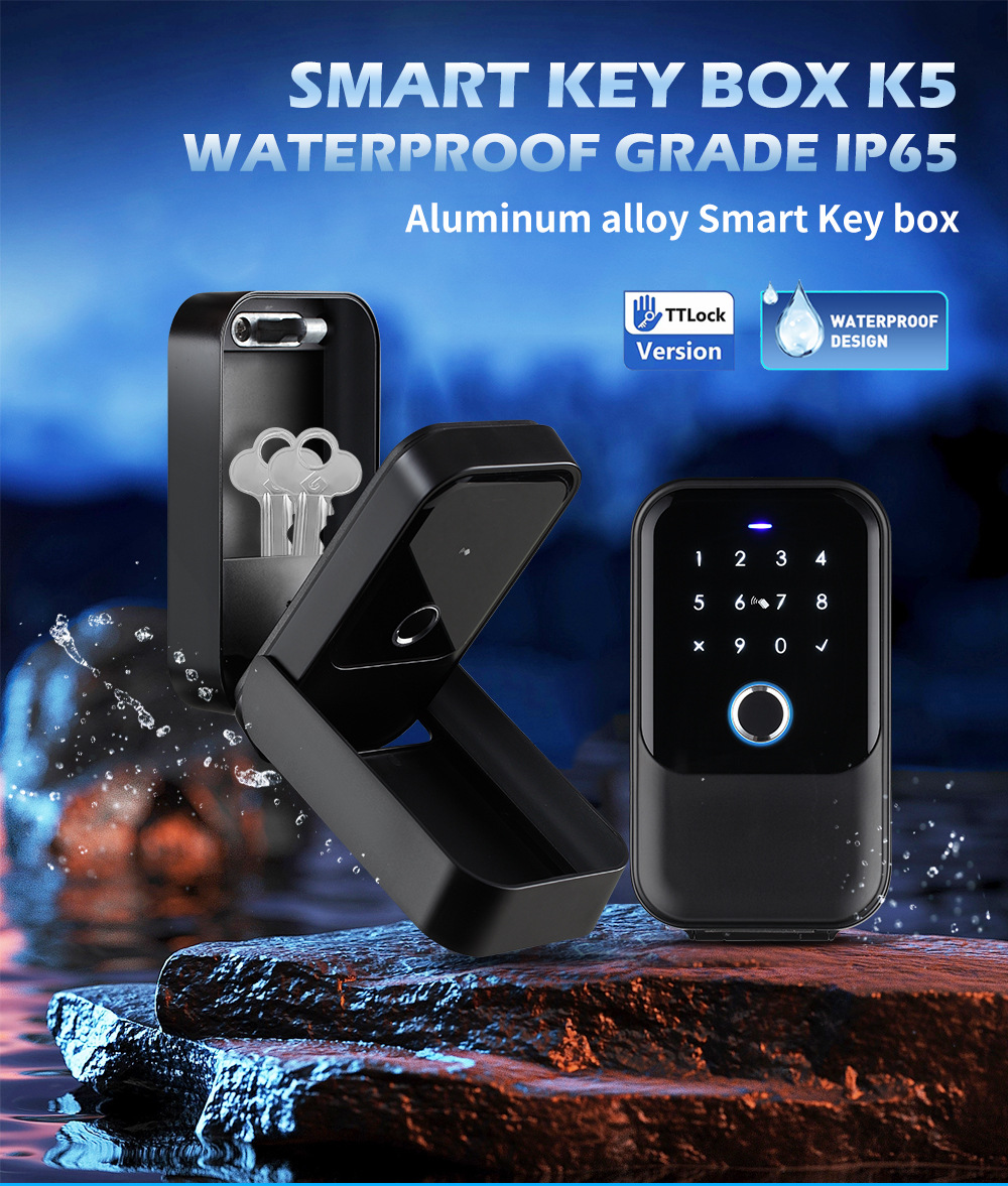Tongtong Tuya APP Outdoor waterproof smart Key Box Fingerprint Password Card Swiping multi-functional Lock box pic 1