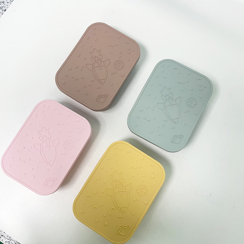 硅胶饭盒保鲜盒不锈钢便当盒餐盘零食盒酱料杯两格三格四格午餐盒详情13