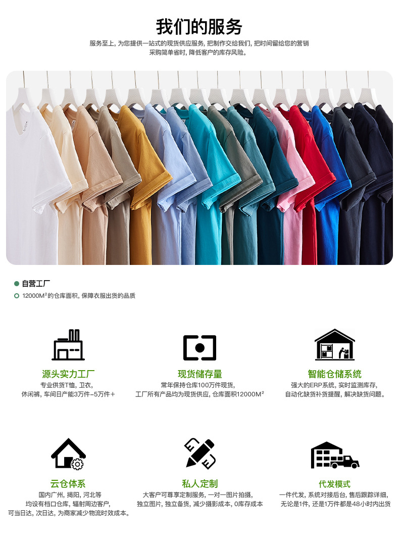 男装230克纯棉针织短袖夏季潮牌服饰打底衫白t恤男情侣装体恤衣服详情4