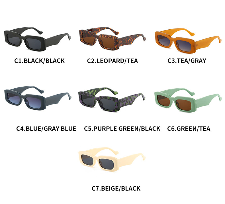 2024跨境新款简约方形太阳镜 欧美时尚品牌CU家爆款矩形百搭墨镜详情6