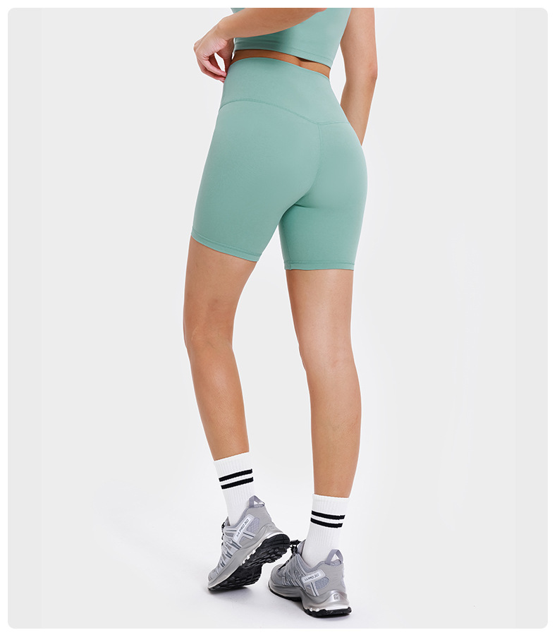 New nude-feel, no-embarrassment line solid color yoga shorts, double-sided brushed tight elastic sports and fitness three-inch pants for women pic 19