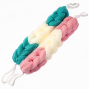 厂家直供搓澡透明长柄沐浴刷韩版起泡网双色沐浴球搓背沐浴刷搓背详情9