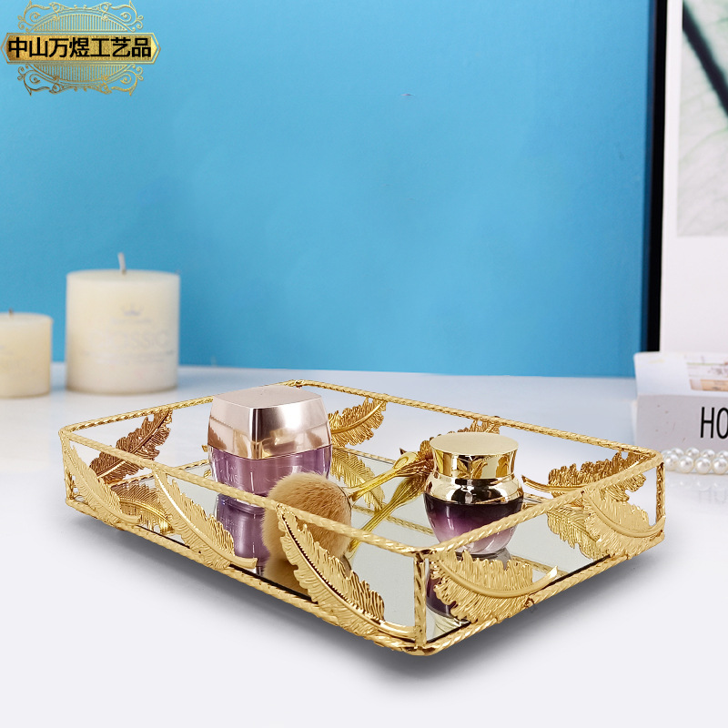 跨境家用零食糖果托盘穆斯林节日用品餐盘铁艺长方盘果盘家居装饰详情2