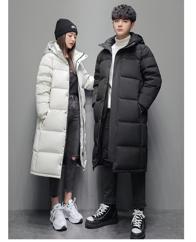 厂家直批男士长款女士长款过膝加厚中戏校服白鸭绒羽绒服款学生潮详情6