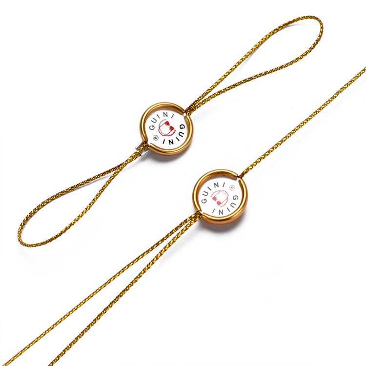 服装吊粒定制高档双插吊粒logo设计烫金滴胶通用吊牌挂绳衣服标签详情11