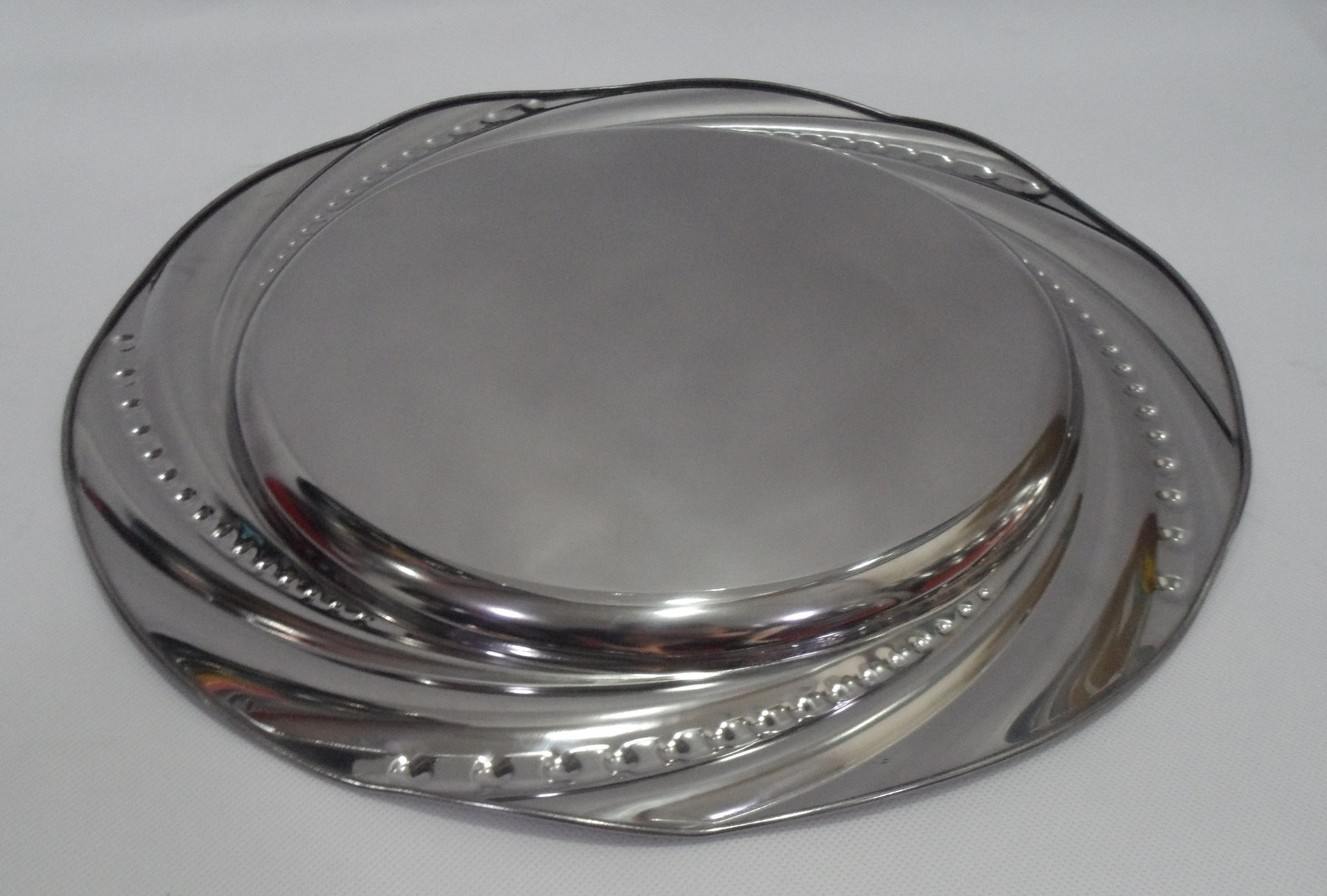 Stainless steel European-style pearl plate, stainless steel round plate with magnetic fruit plate, electroplating process, dazzling home and hotel pic 6
