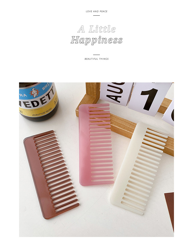 Duowei Accessories Acetate board solid color hair-friendly styling Comb, portable and compact mini bangs hair comb pic 8