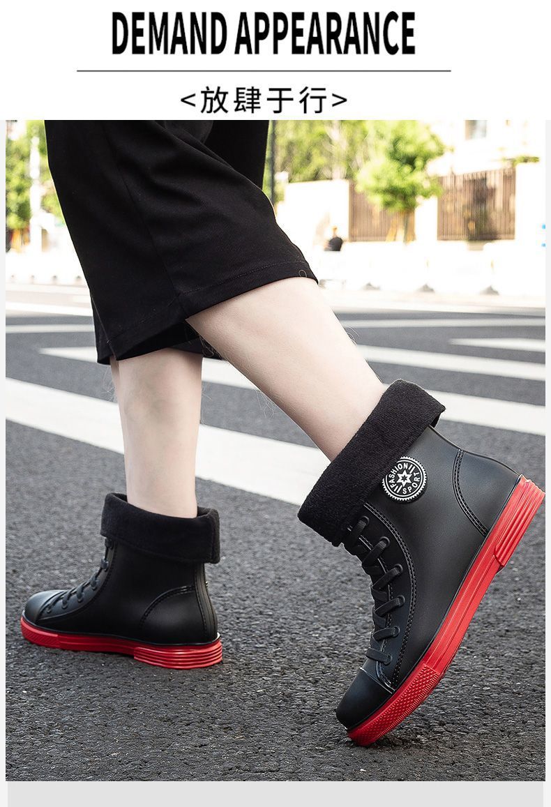 一件代发雨鞋男款中筒雨靴四季中帮情侣水鞋防滑防水女耐磨橡胶鞋详情1