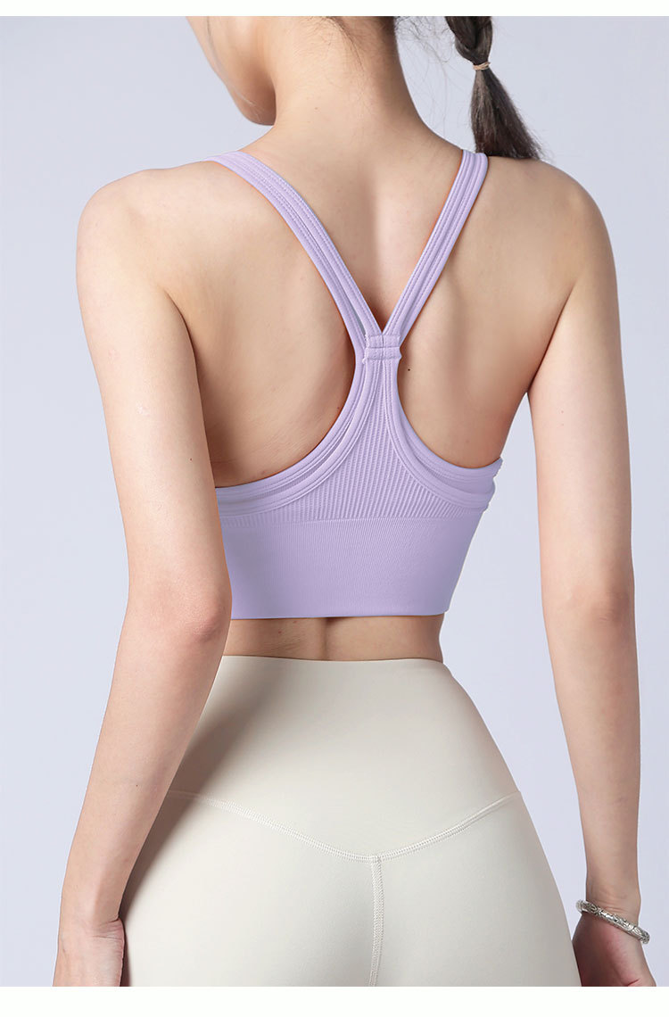 lulu double-layer shock-absorbing bra with breast pad, detachable, rims, yoga top, high-strength sports underwear for women pic 12