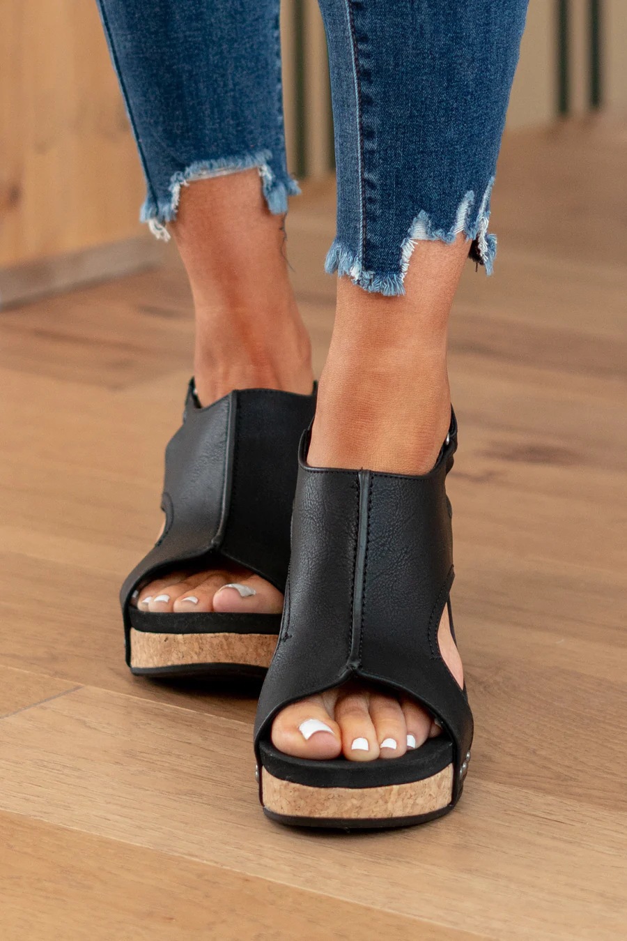 2024夏季新款外贸大码女士厚底坡跟凉鞋后跟魔术贴舒适轻便详情6