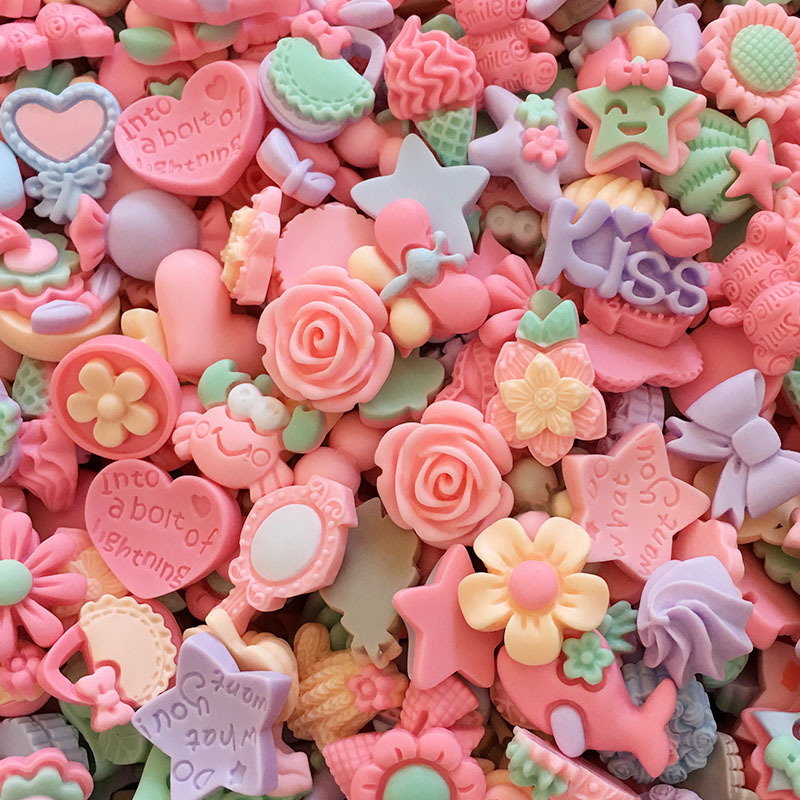 Small matte mixed resin accessories, cream phone case patches, cartoon diy accessory factory direct sales pic 3