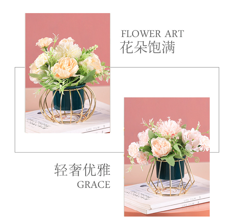 Light luxury home artificial potted plant artificial flower small ornaments, living room and dining room table decoration artificial flowers and artificial plant potted plants pic 10