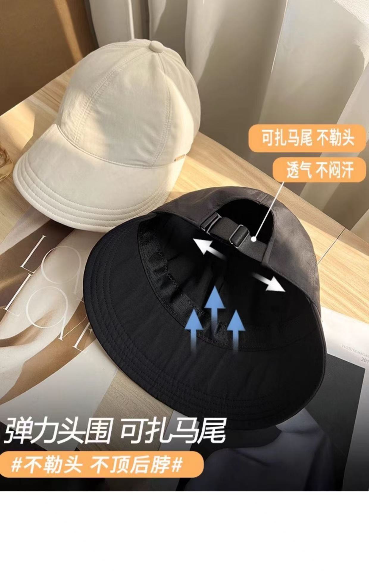 赵露思同款帽子女春秋防晒渔夫帽显脸小太阳帽防紫外线遮阳鸭舌帽详情10